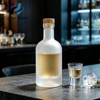 Bouteilles en verre pour spiritueux Vodka RUM Tequila Brandy Whisky Petite capacité Verre flint Bouchon en liège 200ml 500ml