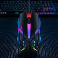 Luminous Lightweight Wired USB Gaming Mouse Ergonomic Support Optical Sensor Seven-color Backlit for PC