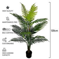 Palmier artificiel durable de 120 cm, feuilles de palmier artificielles, plante artificielle, faux bonsaï pour la décoration de hall d'hôtel, centre commercial, usage commercial