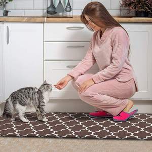 <span class=keywords><strong>Tapis</strong></span> <span class=keywords><strong>de</strong></span> sol en vinyle <span class=keywords><strong>de</strong></span> haute qualité, accessoire <span class=keywords><strong>de</strong></span> salon, moquette <span class=keywords><strong>de</strong></span> <span class=keywords><strong>cuisine</strong></span>, carreaux en fleur, décoration <span class=keywords><strong>de</strong></span> maison, en lin blanc, noir - Product Image 3