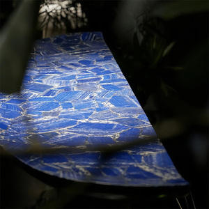 Meubles en pierres précieuses naturelles au design unique, table <span class=keywords><strong>console</strong></span> en lapis lazuli bleu pour la décoration de villa et d'hôtel - Product Image 4