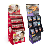 Negozio di caramelle al dettaglio personalizzato per Pop cartone espositore stand in cartone ondulato snack in cartone per il supermercato di carta per patatine