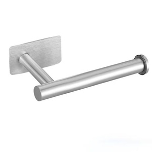 Porta asciugamani in carta per cucina e bagno in acciaio argento autoadesivo - Product Image 1