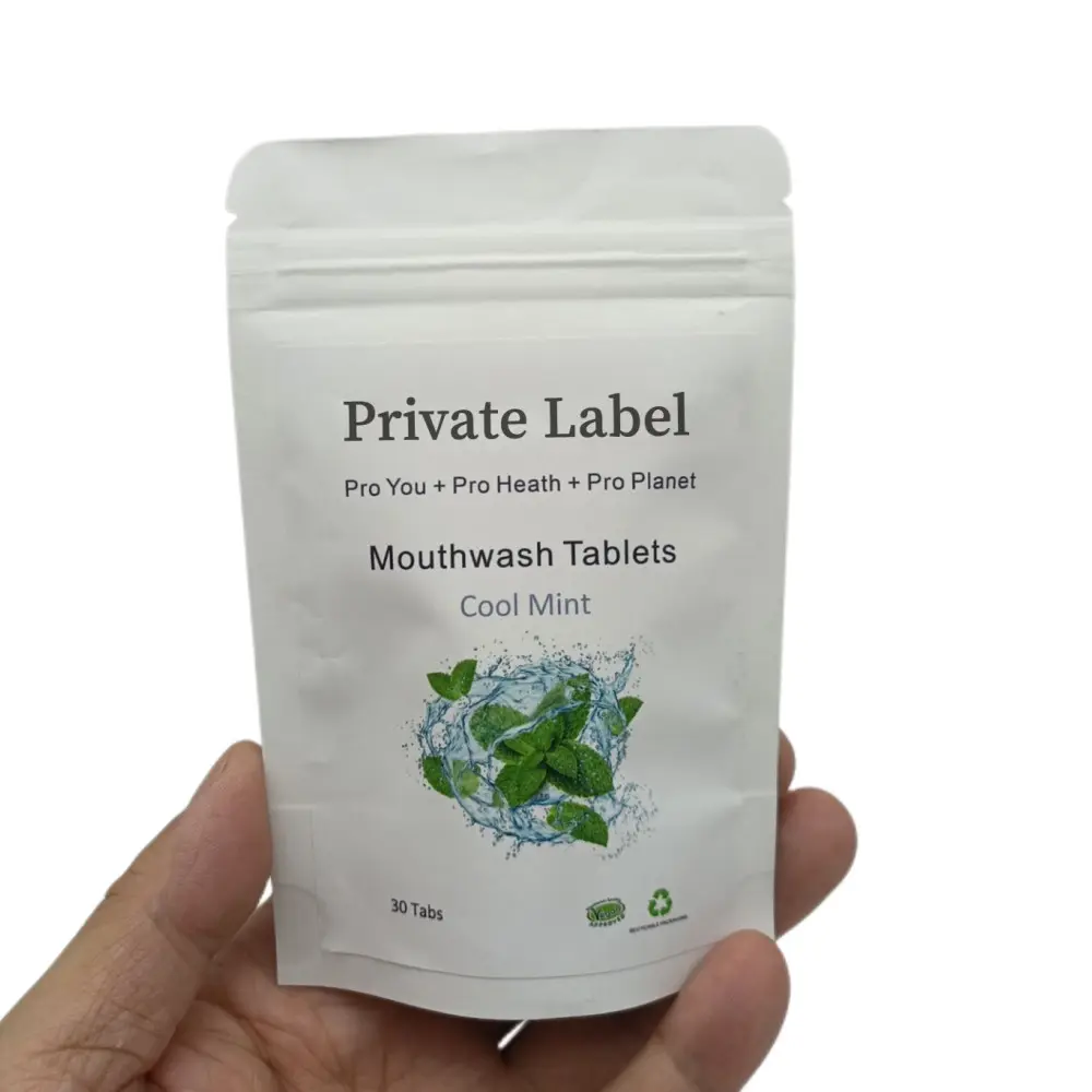 Vegan Mondwater Tabletten Mint Smaak Mond Was Tabs Voor Dagelijks Gebruik