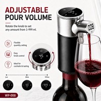 Distributeur de vin portable CE RoHS 1400mAh rechargeable par USB, pompe automatique, OEM, faible MOQ, distributeur de vin électrique directement de l'usine