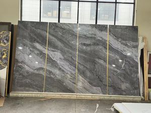 Paneles de Pared de <span class=keywords><strong>PVC</strong></span> con Diseño de Mármol Negro y Dorado Estilo Maldivas, Resistentes a los Rayos UV, para Decoración de Interiores - Product Image 1