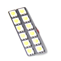 Ampoule LED T10 5050 12SMD pour voiture, éclairage intérieur, lampe de lecture, dôme, adaptateur Festoon BA9S, DC 12V