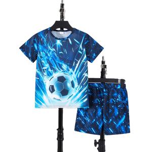 Vente en gros T-shirt et short à manches courtes imprimés graphiques 3D pour garçons-Ensemble <span class=keywords><strong>de</strong></span> vêtements confortables d'été respirant - Product Image 1
