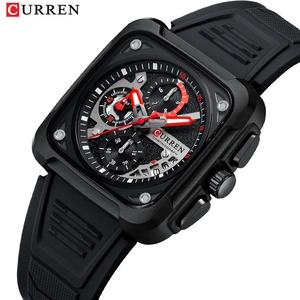 CURREN 8461 <span class=keywords><strong>Orologi</strong></span> da Polso da <span class=keywords><strong>Uomo</strong></span> Orologio al Quarzo di Lusso Quadrato Originale Impermeabile Luminoso Cronografo per <span class=keywords><strong>Uomo</strong></span> Relogio - Product Image 5