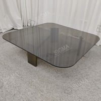 Sigma Wholesale Nouvelle conception Table basse de salon en verre avec base en métal, personnalisable en matériaux