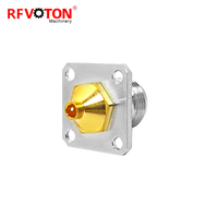 Bride Jack femelle en métal en laiton de type N avec soudure de connecteur à 4 trous pour câble coaxial semi-rigide semi-flexible RG402 RG141