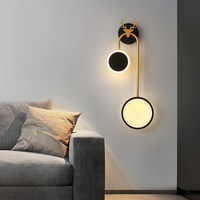Lampu Dinding LED Besi Mewah Gaya Nordik dengan Penutup PMMA - Kontrol Sakelar Dinding yang Dapat Diredupkan untuk Kamar Tidur, Ruang Tamu & Latar Belakang TV