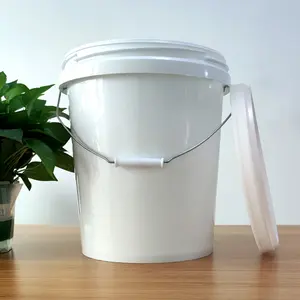 18 Liter Ronde Plastic Emmer Pp Polypropyleen Voor Vloeibare Vaste Container Met Handvat