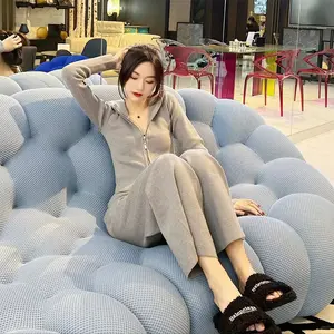 Çin'de foshan fabrika kabarcık kanepe yatak odası mobilyası kadife kanepe üreticisi