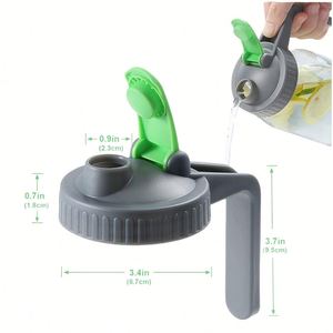 En gros, couvercles à clapet pour bocaux Mason, 86 mm, à large ouverture, avec bec verseur, en plastique, avec poignée - Product Image 3