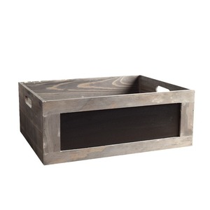 Caja de almacenamiento de madera de estilo nórdico con pizarra y asa rectangular para organización del hogar, contenedores decorativos - Product Image 5