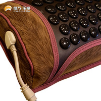 Almohada de terapia térmica de cuero marrón Jiwan Lejia con piedras, rectangular, para aliviar la tensión del cuello en el cuidado diario
