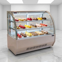 Vitrine Réfrigérée Carrée en Verre pour Gâteaux, Refroidissement par Air Commercial, Contrôle Numérique de la Température, Ventilateur pour Équipement de Boulangerie et de Restaurant