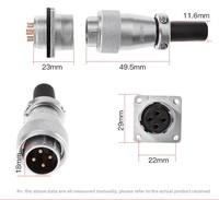 Prise d'aviation robuste WEIPU WS20 |   Connecteur mâle et femelle 2-12 broches J12TQ K15Z |   Prise filetée robuste pour l'alimentation et les signaux