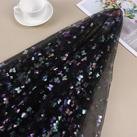 Tissu de dentelle papillon pailleté pour emballage de bouquet de bricolage Filet d'emballage de fleurs avec maille de fleurs papillon