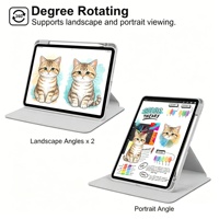 Casing iPad 10 10.9 / Generasi ke-11 A16 Anti Benturan Putar 360 Derajat, Bagian Belakang Transparan Kristal dengan Fitur Auto Sleep/Wake