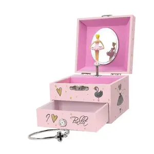 Детская Балетная музыкальная шкатулка для ювелирных изделий на заказ для девочек с ящиком и комплектом ювелирных изделий с таинственным единорогом