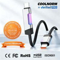 Cable de Datos Tipo-C con Diseño Aurora RGB Colorido, Material Tejido, Carga Súper Rápida de 100W, Compatible con Honor y Cargadores