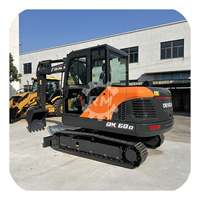 Mini-excavatrice hydraulique d'occasion DX60D à vendre, 6 tonnes, pour projets d'aménagement paysager, exportateur DX55 DX60E DX80D en stock