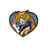 Oferta Especial: Broches Creativos de Moda con Diseño de Sailor Moon para Mujer, Adornos para Ropa, Venta al Por Mayor