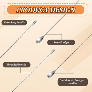Biểu Tượng Tùy Chỉnh 304 Không Gỉ Đa Mục Đích Thanh Công Cụ Kim Loại Cocktail Muỗng Cà Phê Trộn Trái Cây Đám Cưới Nhà Hàng Du Lịch Câu Lạc Bộ Rượu Vang - Product Image 2
