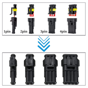 1 Set 1 Pin Super Seal AMP Connecteur Électrique Automobile Étanche Lampe Xénon Mâle et Femelle Plug pour <span class=keywords><strong>Voiture</strong></span> - Product Image 4