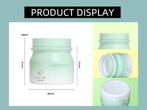 กระปุกใส่ครีมพลาสติกสีเขียวไล่ระดับสี200มล. ภาชนะบรรจุเครื่องสำอางสำหรับ<span class=keywords><strong>รักษา</strong></span>ผมทรงกลมว่าง - Product Image 4