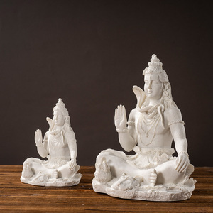 En Stock, escultura blanca de <span class=keywords><strong>Lord</strong></span> Shiva, artesanías de resina 3D, estatua de Dios hindú para la decoración de la habitación del hogar, figurita de hinduismo asiático - Product Image 4