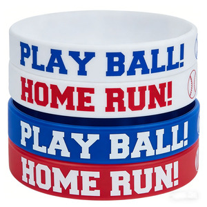 Bracelets en silicone pour le baseball, lot de 4, imperméables, décoratifs, pour les fans de sport - Product Image 2