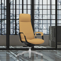 Chaise de bureau de direction en cuir synthétique avec design ergonomique, hauteur réglable, dossier solide, base en acier, siège pivotant