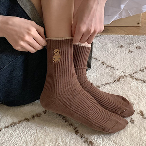 Jingwen OEM Korean Cotton <strong>Socks</strong> Cute Japanese Pile <strong>Teddy</strong> <strong>Bear</strong> <strong>Socks</strong> for Students - Product Image 6