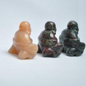 Natural Crystal Gemstone Carving Buddha for Decoration Crystals Healing <strong>Stones</strong> Mini Lauging Buddha - Product Image 4