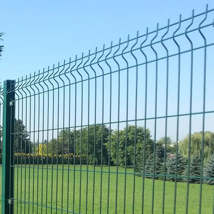 Özel sıcak daldırma galvanizli demir PVC kaplı 3d modelleri kaynaklı kavisli Mesh Panel güvenlik çit clear view çit
