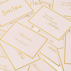 Cartes en papier personnalisées avec logo, carte postale de luxe estampée de feuille d'or, carte de remerciement pour les petites entreprises - Product Image 2