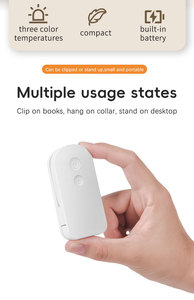 Lampe de lecture LED portable à clipser pour la protection des yeux, mini lampe de chevet pour étudiants en dortoir - Product Image 6