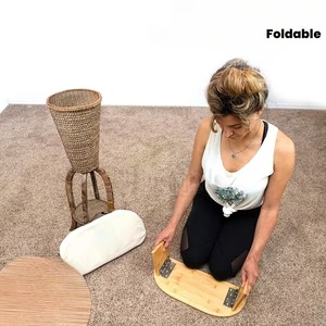 Banc de méditation en bambou, <span class=keywords><strong>tabouret</strong></span> de yoga, <span class=keywords><strong>tabouret</strong></span> à <span class=keywords><strong>genoux</strong></span> avec pieds pliables pour le Prana Yoga, la méditation, la prière - Product Image 3