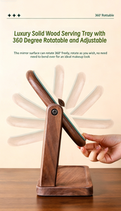 고급스러운 모던 스타일 화장대 거울, 원목 프레임 탁상용 스탠딩 메이크업 거울 - Product Image 6