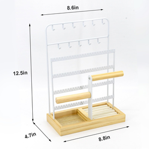 Wrought IronJewelry Rack Earring Storage Rack <b>Necklace</b> Cosmetics Multi-functional Storage Rack <b>Ring</b> Storage Box - Product Image 2