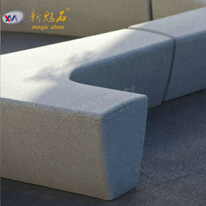 Nuevos Materiales de Construcción en Piedra, Banco de Terrazo, Componente GRC, Asiento para Parque al Aire Libre, Resistente al Agua y a las Manchas, Personalizable, Blanco Gris - Product Image 3