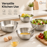 Fabrik-Großhandel: Premium Edelstahl Moderne Minimalistische Salatschüssel mit Messmarkierungen, Robuste Kommerzielle Schneebesen-Schüssel