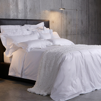 Ensemble de literie d'hôtel de luxe 100% coton personnalisé 300T satin rayé 3 cm