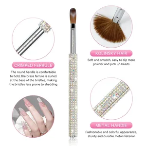 Ensemble de pinceaux à ongles en acrylique Kolinsky de qualité supérieure, pinceaux en vison pour nail art, pinceaux de manucure, pour le dessin et la création de motifs d'art sur les ongles, pour débutants - Product Image 6