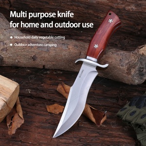 Couteau de survie multifonctionnel à lame fixe en acier inoxydable haute dureté, manche en bois, tactique, chasse, camping en plein air, bricolage, OEM - Product Image 3