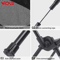 Chaise lune pliable WOQI moderne en aluminium et tissu Oxford pour camping, pêche, plage et jardin