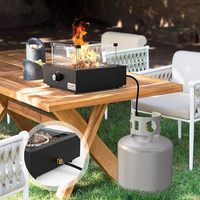 Brasero portable au propane de 156 pouces, design moderne pour table, avec foyer sans fumée à montage latéral et verre